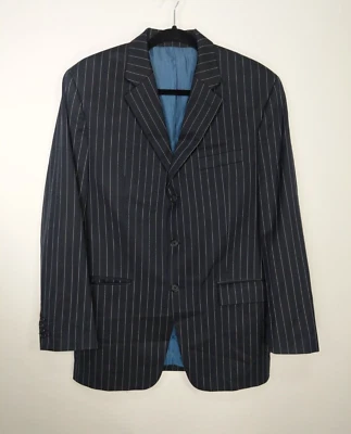 Blazer Michael Kors Azul Oscuro Pin Rayas 3 Botones Talla 40R Foto 1 de 4