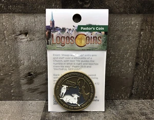 Pastor Appreciation Antique Gold Plated Religious Prayer Token Coin FREE SHIP! - Picture 1 of 6