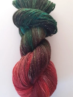Petra´s handgefärbte Glitzer-Sockenwolle 100g (GL59) - Bild 1 von 2
