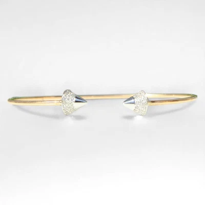 Brazalete Brazalete Cono Diamante Natural 0.33ct Oro 14K Brazalete Geométrico Mínimo Foto 1 de 4