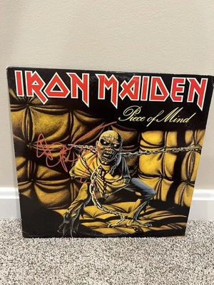 Iron Maiden Bruce Dickinson signed LP Vinyl Piece Of Mind 1983 w merch insert - Image 1 of 4
