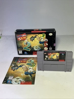 Earthworm Jim 2 Super Nintendo SNES CIB Caja Completa En Caja Sin Póster Foto 1 de 4