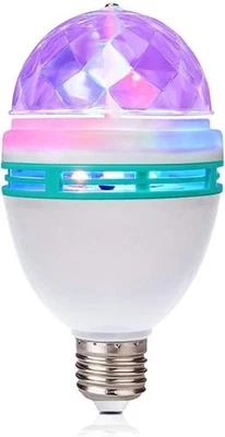 E27 3W LED Completo Color Giratorio Auto Bola Cristal Bombilla AC 85-260V -1 Paquete Foto 1 de 4