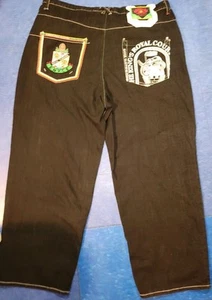 Vintage Enyce Adult 50 Blue Elephant Hip Hop Baggy Jean Denim Pants Y2K - Picture 1 of 14