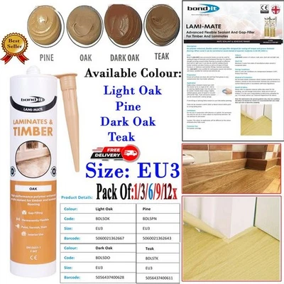 1/3/6/12x Bond It Lami-Mate Timber Laminate Sealant Wood Floor Gap Filler 310ml