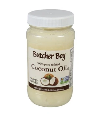 3 Pack Butcher boy 100% Pure Refined NONGMO Coconut Oil 7.25Fl Oz 1 Day Ship Out - Image 1 of 3