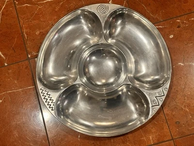 ОЛОВЯННАЯ СЕРВИРОВОЧНАЯ ТАРЕЛКА WILTON ARMETALE RWP 14 ДЮЙМОВ ДЛЯ РЕГГИ 820094 Б/У В ОТЛИЧНОМ СОСТОЯНИИ - Изображение 1 из 4