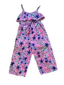 Japna Sleeveless Romper Girls Size 8 Pink Tropical Watermelons Wide Leg - Picture 1 of 6