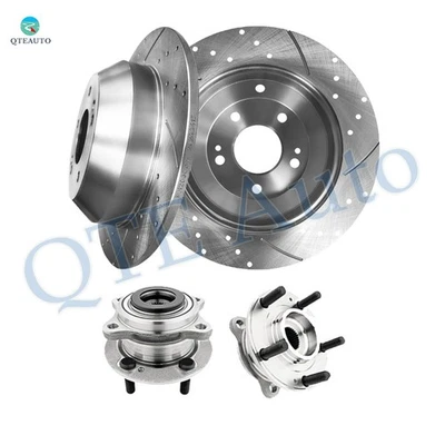 4 rotores de freno ranurados perforados traseros de 302 mm - buje de rueda para Hyundai Santa FE XL 2019 Foto 1 de 4