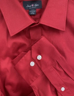 Camisa de hombre David Taylor Collection calce clásico abotonada roja Oxford XL Sears Foto 1 de 4