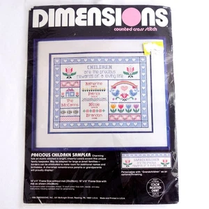 Vintage 1986 Dimensions Counted Cross Stitch Precious Children Sampler Neu - Bild 1 von 4