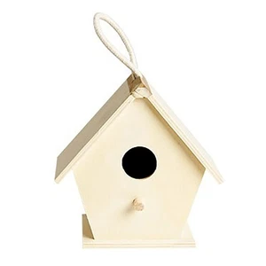 CousinDIY Unfinished Wood Birdhouse 5.1"x3.3"x5.5"-Rose - 3 Pack - Picture 1 of 1