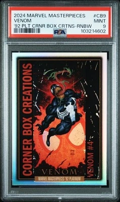 PSA 9 SKY BOX 2024 MARVEL MASTERPIECES VENOM #CB9 CORNER BOX CREATIONS MINT 333 - Image 1 of 2