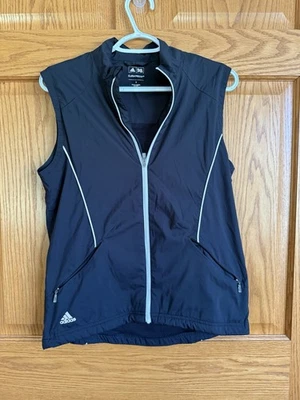 Women's ADIDAS Golf Full Zip Vest Size Small Zip Pockets Black Clima Proof Wind - Image 1 of 4