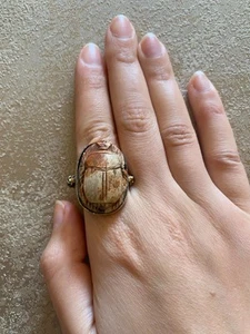 Vintage Ancient Egyptian Scarab Beetle Ring , Rare Antique Jewlery - Picture 1 of 3