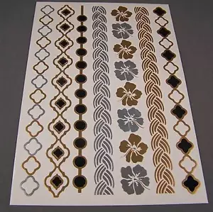 Metal Llamativo Cuerpo Joyería Tatuajes Temporales Elegante Pulsera Tobillera Festival - Imagen 1 de 5
