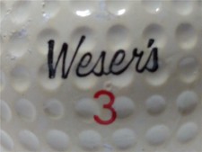Vtg "Weser's" Signature Logo Golf Ball, Emil Weser's Pro Shop Paradise Valley Az