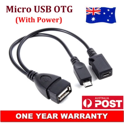 Micro USB Male Female to USB OTG Adapter Cable For HTC Desire 10 Pro w/ Power AU - Image 1 of 4