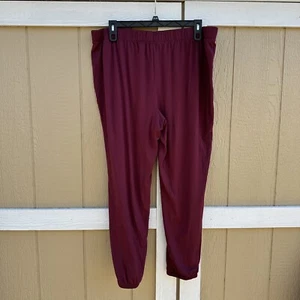 AnyBody Lounge Comfy Stretchy Jogger Pants Berry Pink Women's Plus Size 1X QVC - Picture 1 of 7