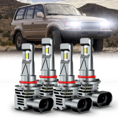 FIT Toyota Land Cruiser 1991-2007 6000K LED Headlight High Low Beam Bulbs Combo - Image 1 of 4