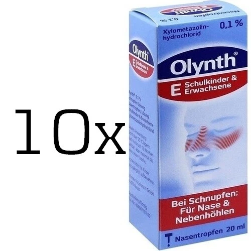 JOHNSON & JOHNSON 10x Olynth 0,1% für Schulkinder und Erwachsene Nasentropfen 20 ml, PZN 02186405