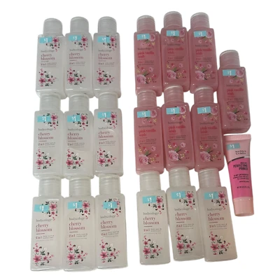 19 Bodycology 2 en 1 Jabón Corporal Baño Burbuja Rosa Vainilla Deseo Flor de Cerezo 1 OZ Foto 1 de 4