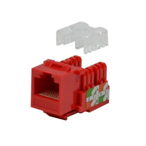 Keystone Jack Cat5e Red Ethernet 110 Punchdown 8P8C - Imagen 1 de 3