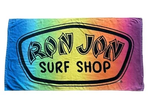 Vintage Beach Towel Ron Jon Surf Shop Rainbow Colors *Worn - Picture 1 of 5