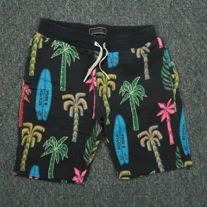 Scotch Soda Shorts Youth 12 Large Black Floral Sweat Floral Palm Surf Boys - Picture 1 of 10