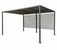 Rowlinson Florence Retractable Garden Canopy Pergola, 4x3m - Grey