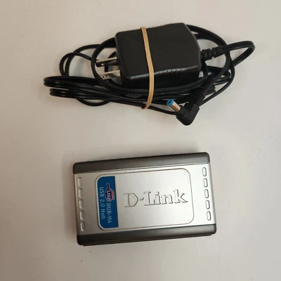 D-Link DUB-H4 4-Port USB 2.0 Hub High Speed Expansion Hub with Power Cord - Image 1 of 4