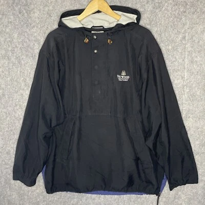 Cutter & Buck Golf Anorak Mens Large Black Hooded Vintage Vicwood Golf Links - Image 1 of 4