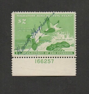 US #RW24 plate number single, neat signature. Fine-VF. - Picture 1 of 1