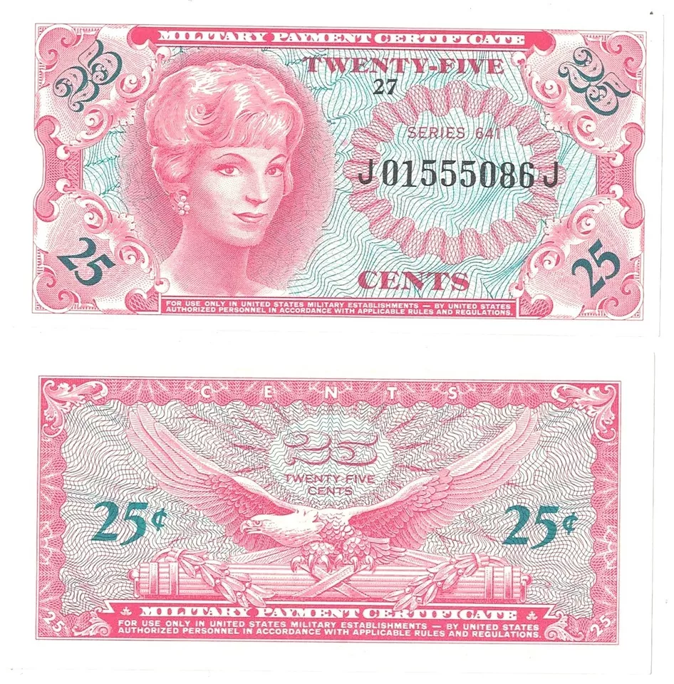 Military Payment Certificate Series 641 25 Cents Vietnam Era Uncirculated #5086 - Image 1 of 1
