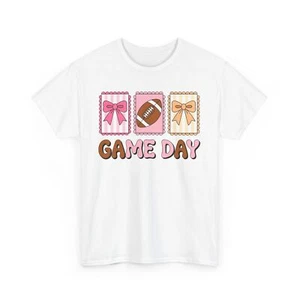 Camiseta unisex con lazo de fútbol americano Preppy Game Day, touchdown femenino - Imagen 1 de 26
