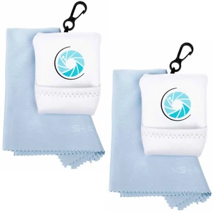 2er Set Mikrofaser Reinigungstuch + Beutel: Putztuch für Kamera Objektiv Brille - Bild 1 von 7