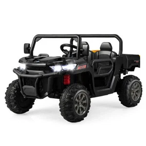 2-Seater Kids Ride On Dump Truck with Dump Bed and Shovel-Black - Color: Black - Picture 1 of 5