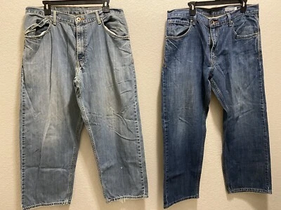 LOTE de 4 Jeans Levis Silver Tabs Vintage BAGGY Original Azul Lavado a la Piedra 36x30  Foto 1 de 4