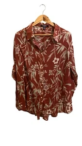 Chaps Women’s Floral Print Long Sleeve Button Down Blouse Top 2X - Picture 1 of 4