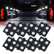 8pc Pickup Truck Bed Decorative Light Pod Kit 32 Led Lighting Ultra Bright White