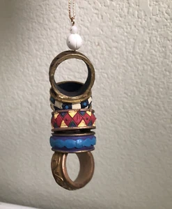 Five Golden Rings Christmas Ornament Folk Art Costco Kirkland - Picture 1 of 4
