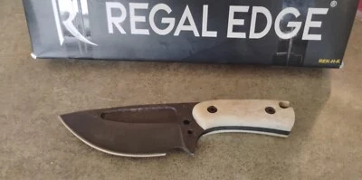 1095 High Carbon Steel Outdoor Skinning Fixed Blade Knife Camel Bone Handle - Image 1 of 4