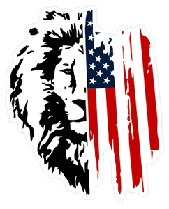 Patriotische Flagge Löwe Aufkleber - Bild 1 von 2