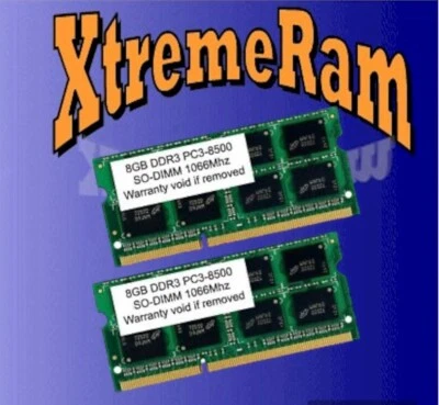 XtremeRam 16GB (2x 8GB) Kit DDR3 PC3-8500 1066MHz Laptop SODIMM MEMORY RAM Apple - Image 1 of 3