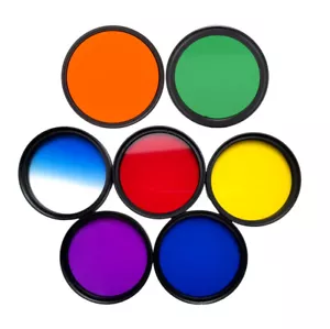 58mm Colour Camera Lens Filter Red Yellow Blue Green Gradient Blue eg. 18-55mm - Picture 1 of 62