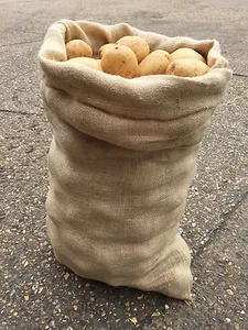 1 x 50kg Extra Large Hessian Jute Veg Seed Potato Storage Sack Bag (New) - Picture 1 of 3