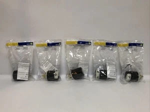 Lot Of (5) Leviton Locking Plug 2 Pole 3-Wire Grounding 250 Volt 021-02321-0PB - Picture 1 of 4