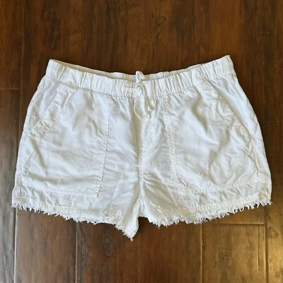 BELLA DAHL Shorts Womens S White Drawstring Waist Mid Rise Frayed Summer Beach - Image 1 of 4