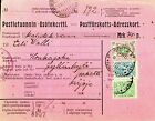 FINLAND 1911 3v CASH ON DELIVERY CARD FROM HELSINKI TO HONKAJOKI