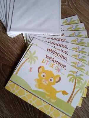 8 Invitaciones de Baby Shower Hallmark Disney Rey León Fuera de Paquete Simba Foto 1 de 2